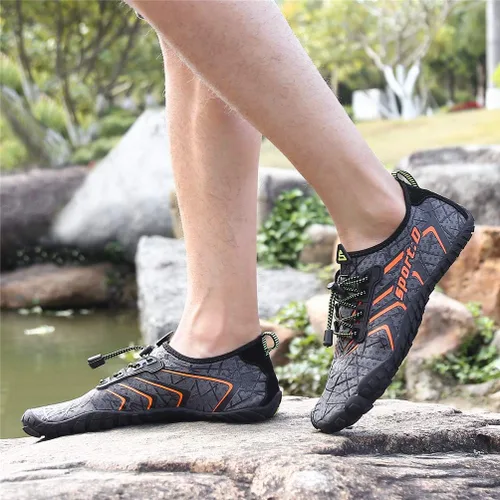 Vista 7 de UBFEN Zapatos acuáticos para natación, para hombre y mujer, para deportes de playa, secado rápido, descalzos para navegación, pesca, buceo, surf