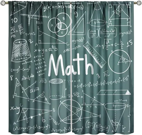 Vista 33 de Cortinas opacas para ventanas de ciencia para niños, lupa de libro de laboratorio de ciencia, lupa, frascos moleculares, cortinas impresas