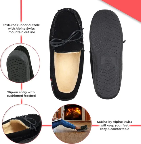 Vista 4 de Alpine Swiss Sabine - Mocasines para mujer, pantuflas para mujer