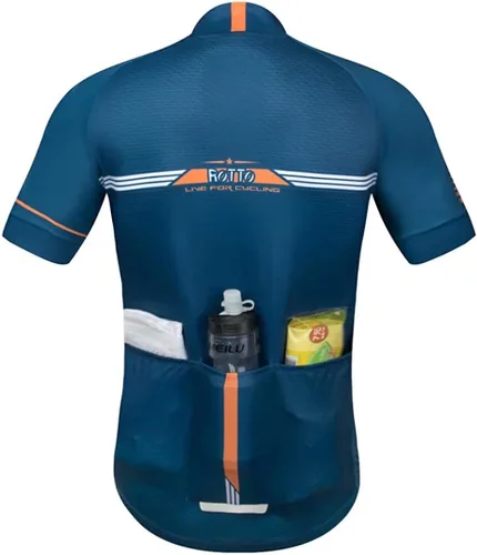 Vista 3 de ROTTO Camiseta de ciclismo para hombre, manga corta, serie Simple Line