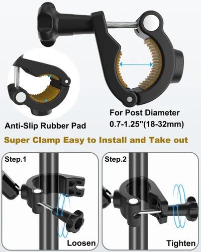 Vista 5 de Soporte de aluminio para tableta para micrófono/soporte de música para micrófono [sin deslizar] Rotación de 360° Soporte ajustable para iPad iPhone