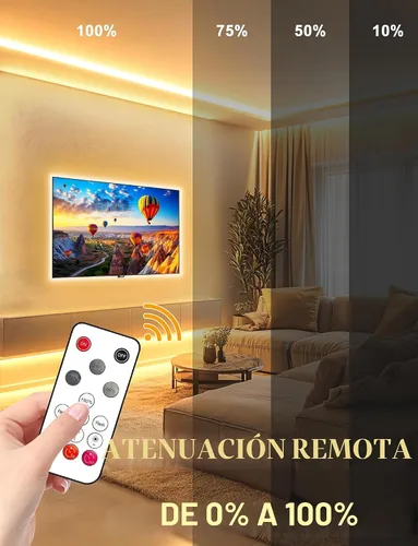 Vista 2 de Lamomo COB - Tira de luces LED Pro, 9.84 pies, color blanco cálido, regulable, autoadhesiva, con control remoto, flexible, cortable, impermeable