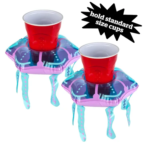 Vista 2 de BigMouth Inc Inflatable Drink Holder for Pool, Floating Cup Holder for Hot Tub & Water, Fun Outdoor Beverage Float
