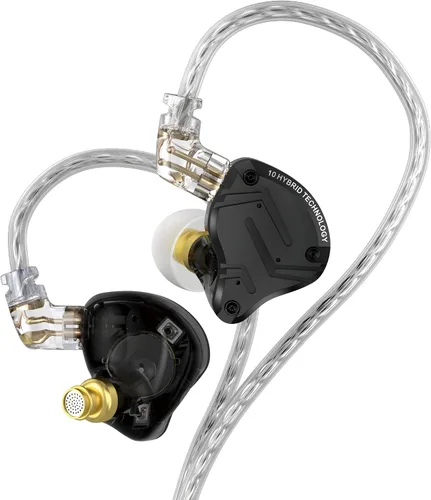 Vista 9 de KZ ZS12 PRO 2 - Auriculares in-ear con monitor de oído, auriculares híbridos para juegos 1DD+5BA, auriculares con cable transparente, auriculares