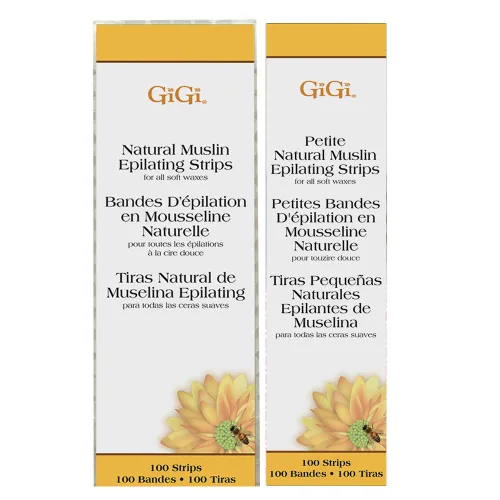 Vista 11 de GiGi Tiras de depilación para depilación y depilación, muselina natural pequeña, 100 tiras depiladoras