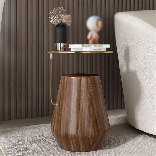 Vista 7 de Mesa de té para sala de estar, moderna redonda de 2 niveles, estante de almacenamiento de oficina, sala de estar, mesa de café, estante de acero