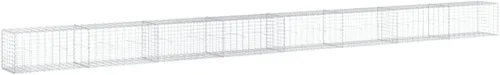 Vista 73 de vidaXL Cesta de gavión con tapa, 39.4 x 19.7 x 39.4 pulgadas, hierro galvanizado rectangular, resistente a la intemperie, montaje sin herramientas