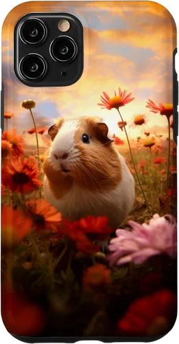Vista 29 de Carcasa para iPhone 16 con diseño de conejillos de indias y flores para amantes de mascotas exóticas