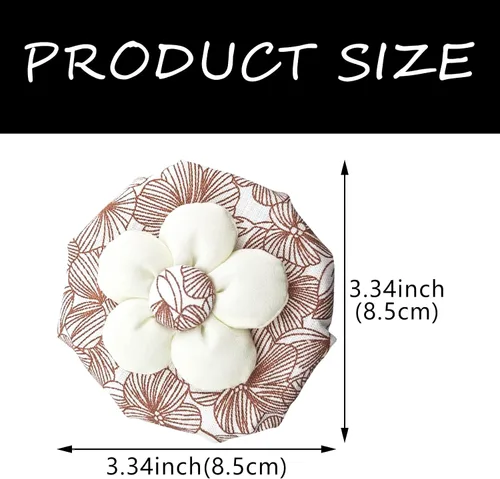 Vista 2 de Paquete de 4 fundas para pomo de puerta, protector redondo floral suave, lindo protector de manija de puerta con esponja, protector universal