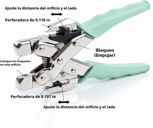 Vista 7 de Kit de alicates profesionales 2 en 1 para perforar ojales 3/16 y 1/8