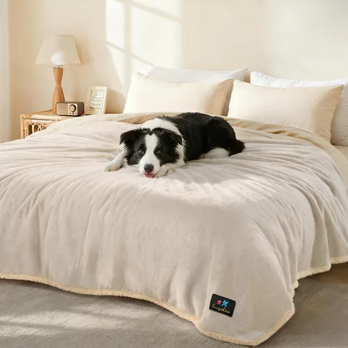 Vista 30 de Cobija impermeable para mascotas, a prueba de líquidos y orina, para sofá, cama, sillón, reversible, vellón, forro polar, protector de muebles