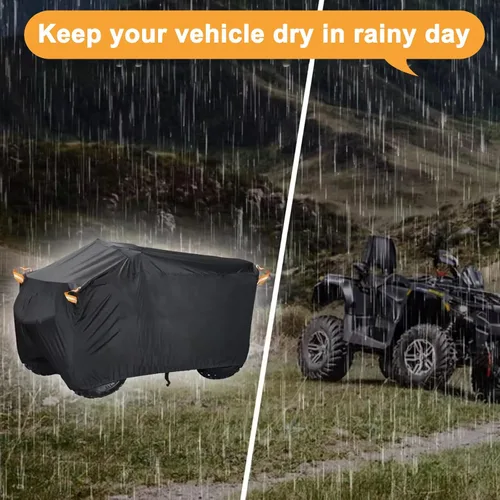 Vista 5 de Cubierta resistente para ATV 600D Oxford impermeable, protección UV para 4 ruedas/quad, protección para todo tipo de clima al aire libre