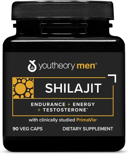 Vista 9 de Youtheory Shilajit para hombre - Cápsulas de Shilajit con extracto de PrimaVie - Apoya el alivio del estrés, el crecimiento muscular y la salud