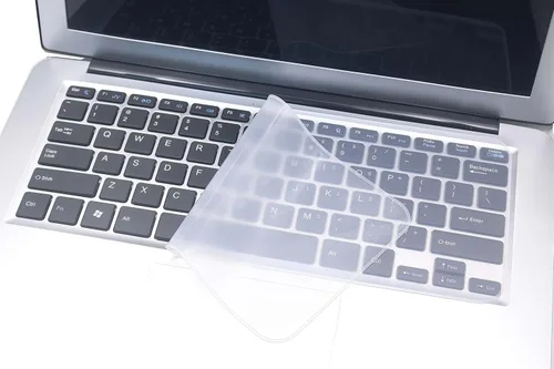 Vista 2 de Protector universal de teclado de silicona de 11 x 4.7 pulgadas para teclado de portátil de 11 a 12 pulgadas (sin teclado numérico), protector