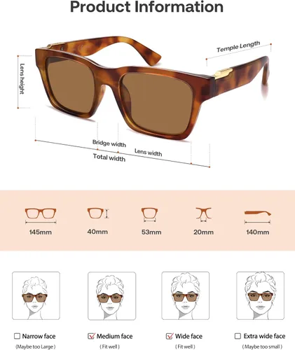 Vista 5 de SOJOS Lentes de sol cuadrados polarizados de moda para mujeres y hombres, UV400 retro cuadrados 70s 80s 90s sombras SJ2622