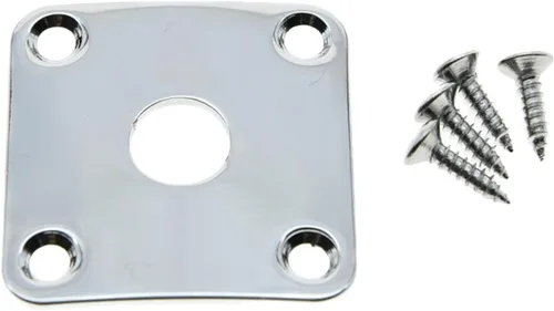 Vista 4 de Dopro Placa de Jackplate cuadrada curvada de metal negro para LP Les Paul de EE. UU