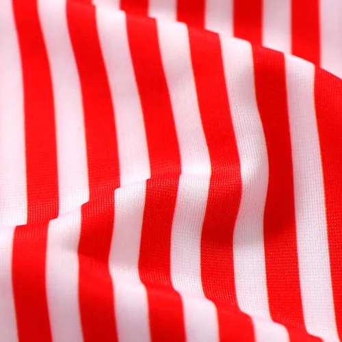 Vista 6 de SEVEN YOUNG Traje de baño de manga larga para bebé, bikini de playa, con volantes, rayas, traje de baño de dos piezas, 3M-3T