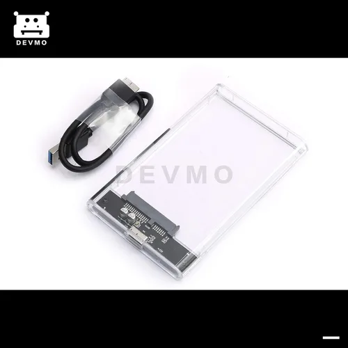 Vista 2 de DEVMO USB 3.0 2.5" SATA Disco Duro Caja Externa HDD Clear Case Durable 2.5 Pulgadas para SSD, Soporte UASP SATA III Portátil Diseño Sin Herramientas