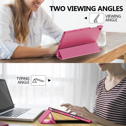 Vista 5 de MoKo Funda para Galaxy Tab A9 Plus de 11 pulgadas 2023, funda protectora inteligente con soporte delgado con carcasa trasera translúcida de PC duro