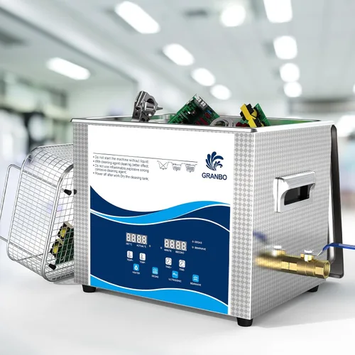 Vista 12 de Limpiador ultrasónico Granbo 3.2L 120W máquina ultrasónica de limpieza de joyería 40kHz con calentador, temporizador y desgasificación, limpiador