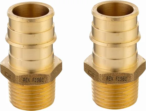 Vista 16 de Paquete de 2 accesorios de latón EFIELD Pex A de expansión de flujo completo, adaptador NPT macho de 1 x 1 pulgada, ASTM F1960 (PEX1960019)