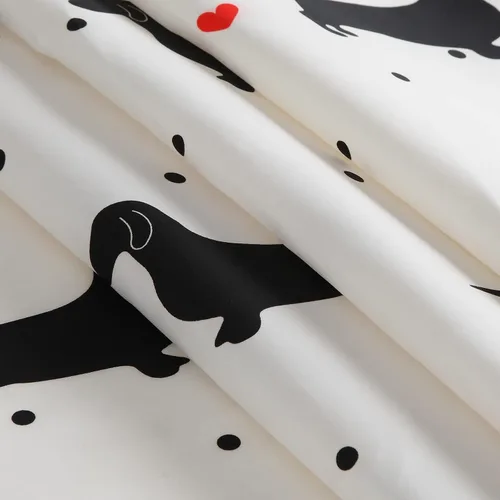 Vista 3 de Hannah Lindo perro salchicha impreso beige tela de poliéster impermeable animal negro encantador cortina de ducha para niños, 72 pulgadas de ancho x