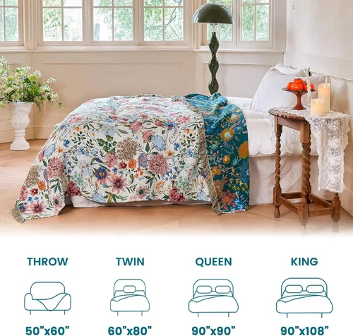 Vista 235 de MSGKV - Manta bohemia/primaveral de algodón para sofá y sala de estar, de gasa acogedora, de 50 x 60 pulgadas 50"x60" Cotton Throw, Woven Bird