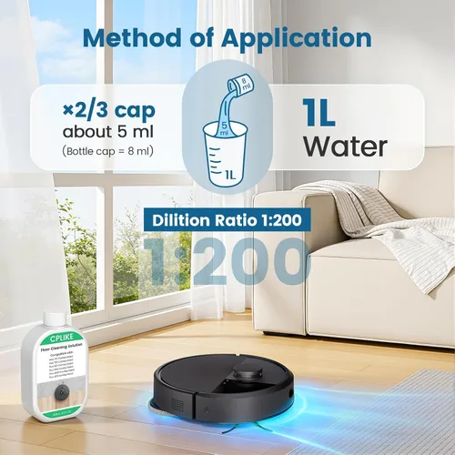 Vista 4 de CPLIKE Paquete de 4 soluciones de limpieza de suelos compatibles con robots combinados Roomba Plus 405/4020 / 505/507 Max 705/707, concentrado