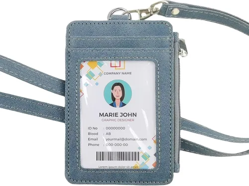 Vista 15 de Bolimoss Porta credenciales y chaleco con tarjetero 2 en 1, soportes para tarjetas de crédito con cordón de cuello desmontable, cartera de cuero