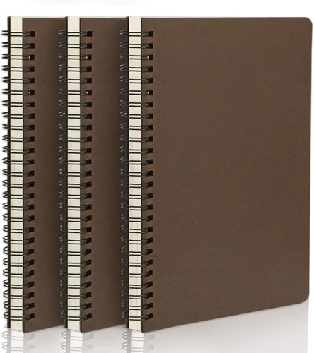 Vista 30 de EUSOAR - Cuaderno rayado A5 con espiral, para escritura, viajes, notas, diario, bocetos, para estudiantes, oficina, negocios, tapa de 3