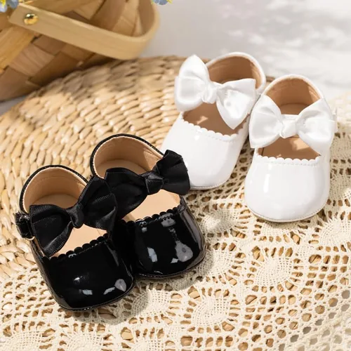 Vista 2 de CENCIRILY Zapatos planos Mary Jane para bebés y niñas, antideslizantes, suela suave, para antes de caminar, zapatos de vestir de boda