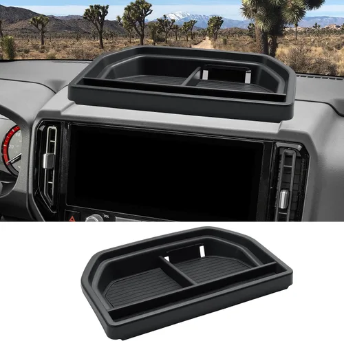 Vista 11 de CDEFG 2 piezas para Nissan Frontier 2022 2023 2024 Organizador de consola central 2022-2024 Nissan Frontier Camión Organizador de tablero Caja