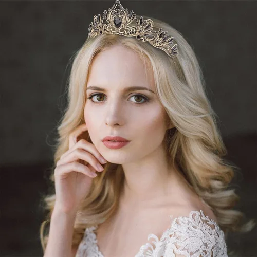 Vista 27 de Coronas para mujer Tiara para niñas Corona de princesa, 1 unidad (paquete de 1), Metal
