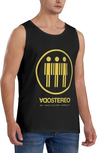 Vista 7 de Soda Stereo Me Vers Volver Hits & Ms Tank Top Man's Loose Fit Vest Casual Sleeveless Tee