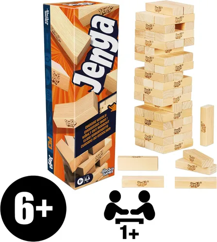 Vista 11 de Juego oficial de Jenga de Hasbro Games Dado digital para 6 formas más de jugar Juego original de bloques de madera Torre de apilamiento