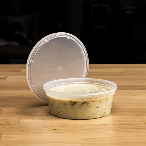 Vista 7 de TIYA Contenedores de alimentos – Paquete de 240 unidades con tapas de 16 onzas, recipientes de plástico para almacenamiento de alimentos, vasos 16oz