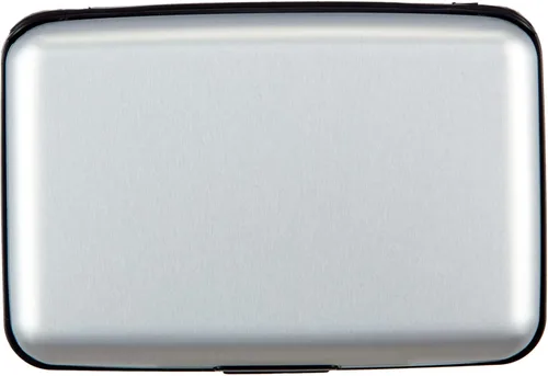 Vista 8 de Soporte para tarjetas de crédito, cartera metálica con bloqueo RFID para tarjetas de identificación para mujeres y hombres, funda rígida de aluminio