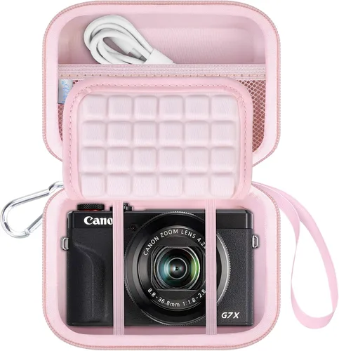 Vista 11 de Lacdo Funda para cámara Canon PowerShot G7 X Mark III/PowerShot G7 X Mark II 4K Vlogging Cámara de Vlogging, bolsa de transporte para cámara