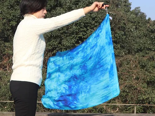 Vista 8 de Winged Sirenny Bandera de seda giratoria fluida de 32 pulgadas, pancarta de adoración profética de adoración de adoración y danza de adoración, Luna