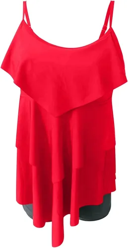 Vista 5 de JJHAEVDY Traje de baño de 2 piezas con tirantes ajustables para mujer, cintura alta, espalda descubierta, fluido, con almohadilla