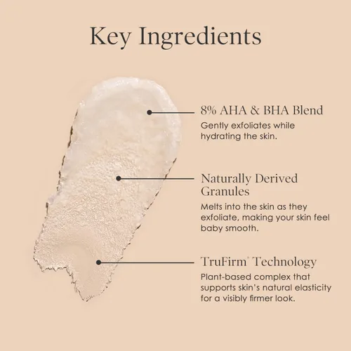 Vista 3 de BODY FIRM Exfoliante facial refinador de borrado de crepé, cuidado de la piel antienvejecimiento, lavado facial exfoliante con exfoliantes suaves