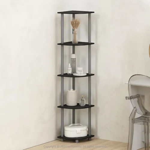 Vista 12 de Furinno Turn-N-Tube Organizador de encimera de cocina, estante organizador de encimera de esquina de 2 niveles, estante esquinero, para cocina
