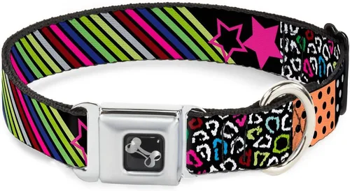 Vista 9 de Bandera de Estados Unidos diseño de estrellas y rayas Eagle Diversión Animal Cinturón de Seguridad Pet Collar, Multicolor