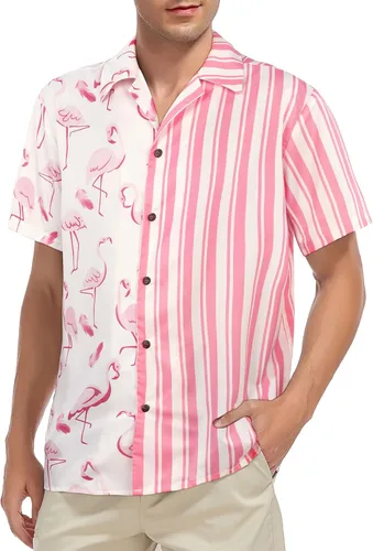 Vista 3 de American Trends Camisa hawaiana para hombre, camisas casuales de playa con botones, camisas tropicales de manga corta para hombre