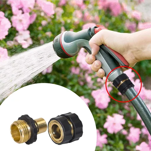 Vista 6 de Hourleey Conector rápido para manguera de jardín, conector rápido de manguera de jardín macho y hembra de 3/4 pulgadas (4 juegos)