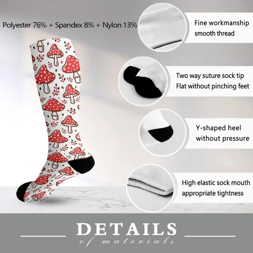 Vista 6 de devor plant Cute Mushrooms Funny Mushrooms Magic MushroomsMid calf socksKnee Socks Long Women's Socks Knee High Tube Sock Funny plant Cute Mushrooms