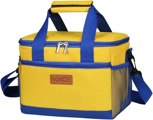 Vista 15 de iknoe Bolsa de almuerzo aislada, bolsa enfriadora plegable de 8.5 L para hombres y mujeres, diseño térmico a prueba de fugas, ideal para oficina