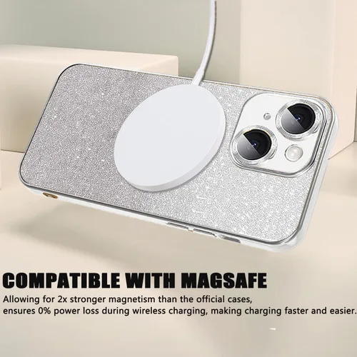Vista 177 de Misscase Funda magnética con purpurina para iPhone 11 compatible con MagSafe, protección completa, delgada, a prueba de golpes, antiarañazos