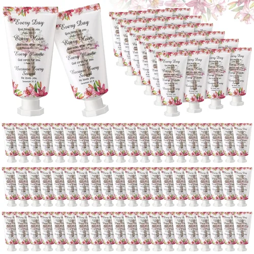 Vista 17 de Paquete de 50 lociones cristianas para manos, regalos a granel para mujeres, regalos para el Día de la Madre, mini loción de mano de viaje