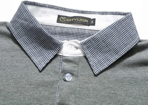 Vista 4 de GHYUGR Polos de manga larga para hombre con camisas clásicas de golf a cuadros